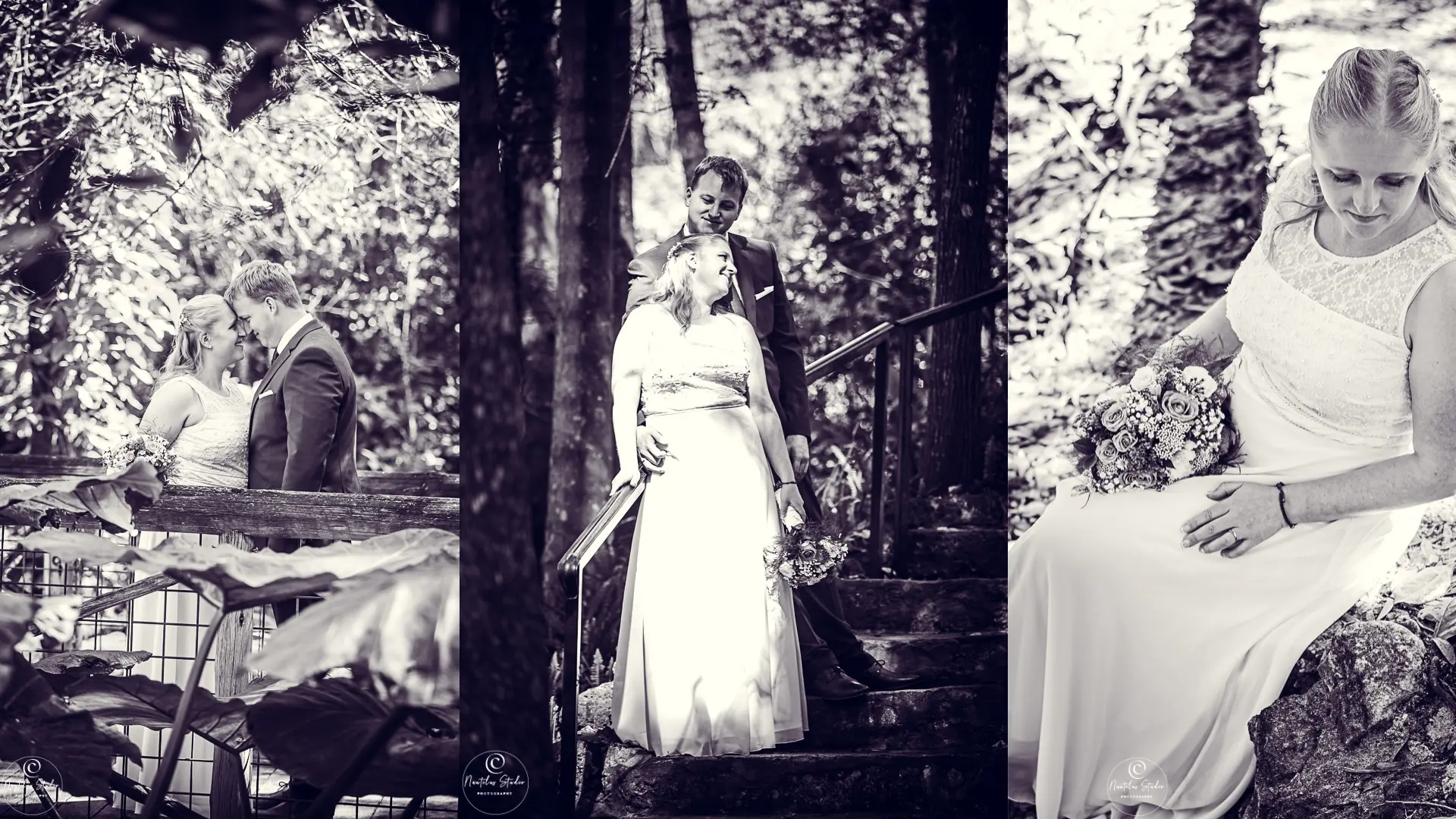 Photo collage of wedding at Dickson Azalea Park Orlando