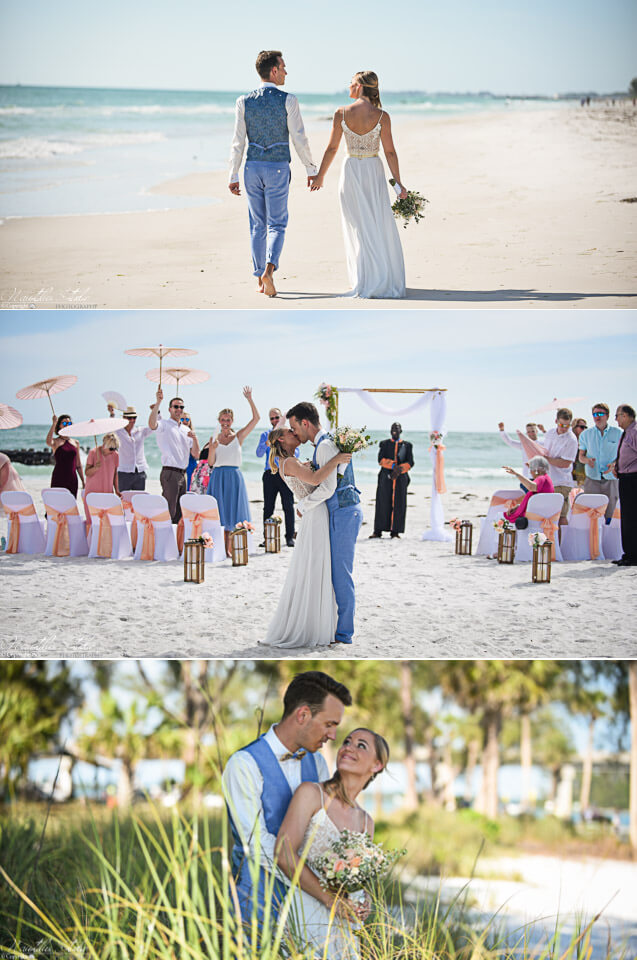 Photo of a beach wedding in Anna Maria Island on Coquina Beach
