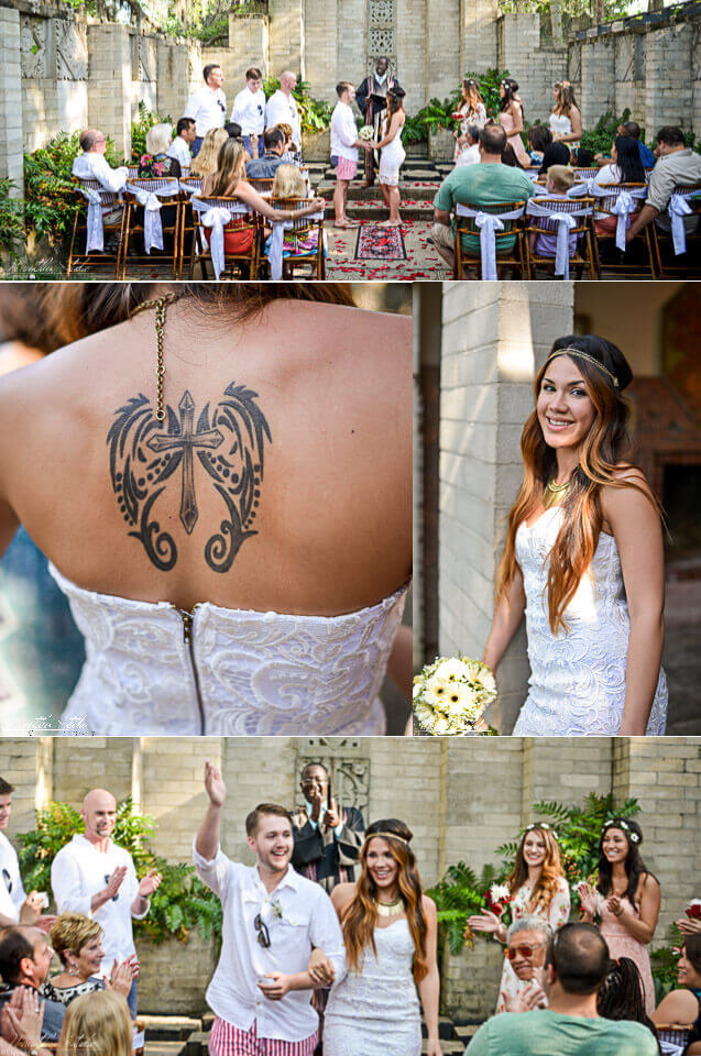 Florida wedding chapel photo collage of a wedding at the Mayan Chapel in Orlando