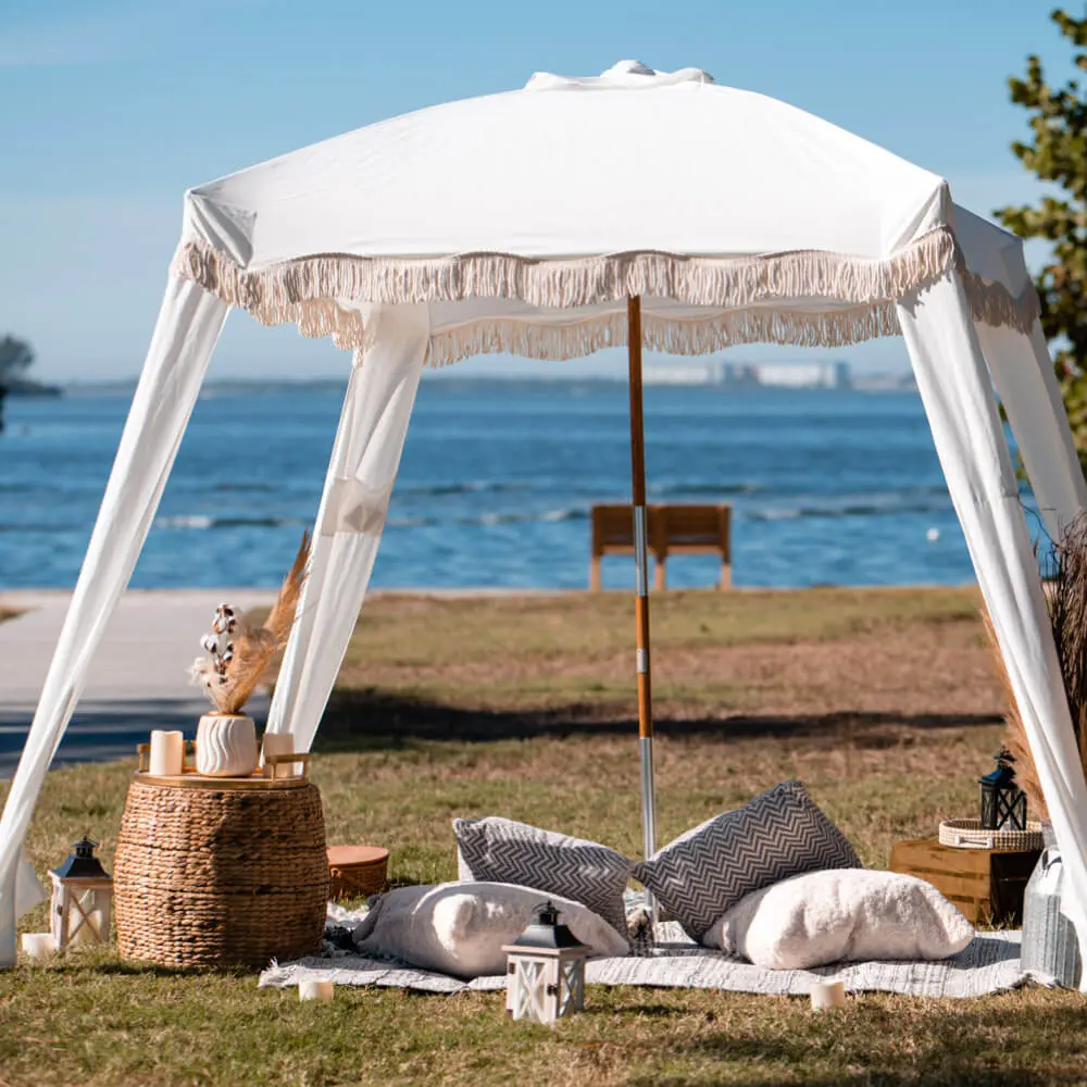 Photo of white Boho Cabana Proposal